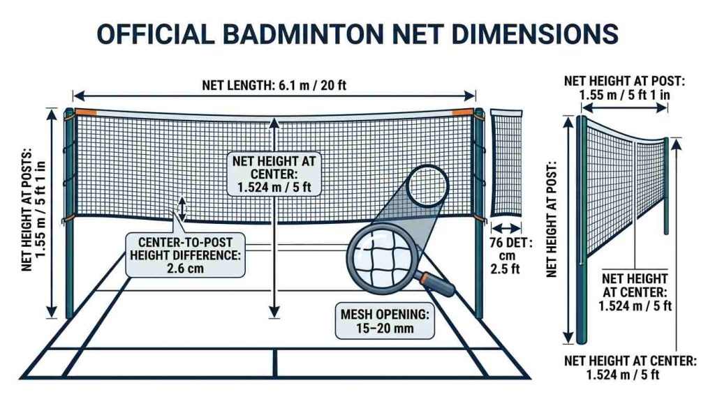Badminton Court Net Size and Height