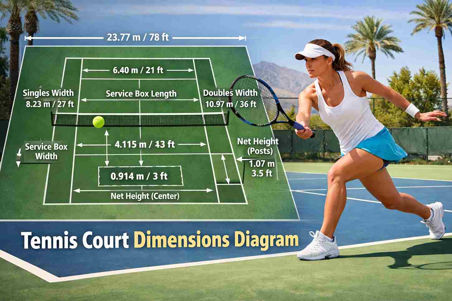 tennis court dimensions diagram