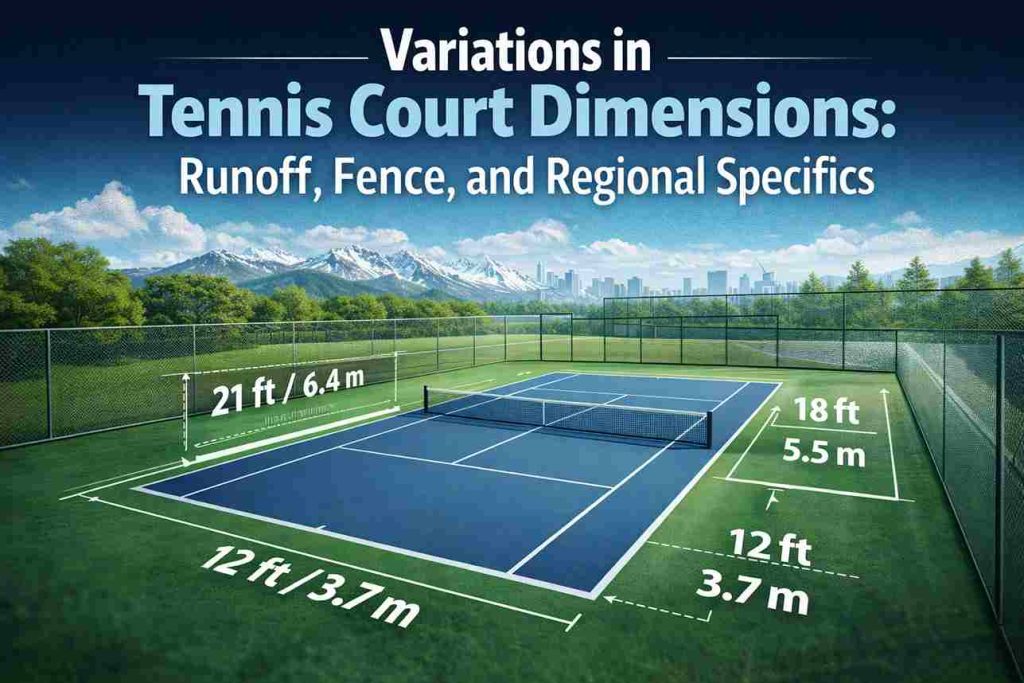 Tennis Court Dimensions Including Runoff (Meters)