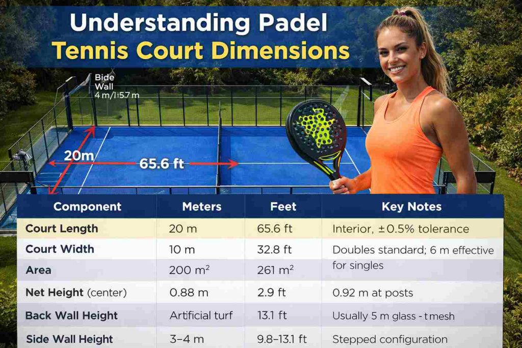 size of padel court