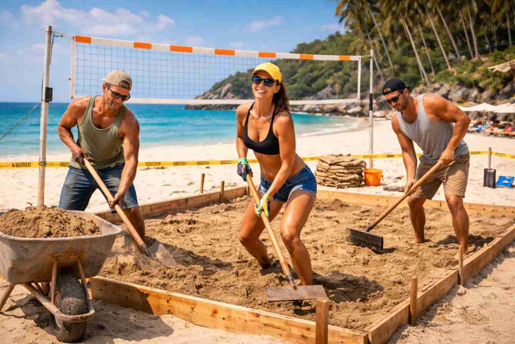 dimensions of beach volleyball court