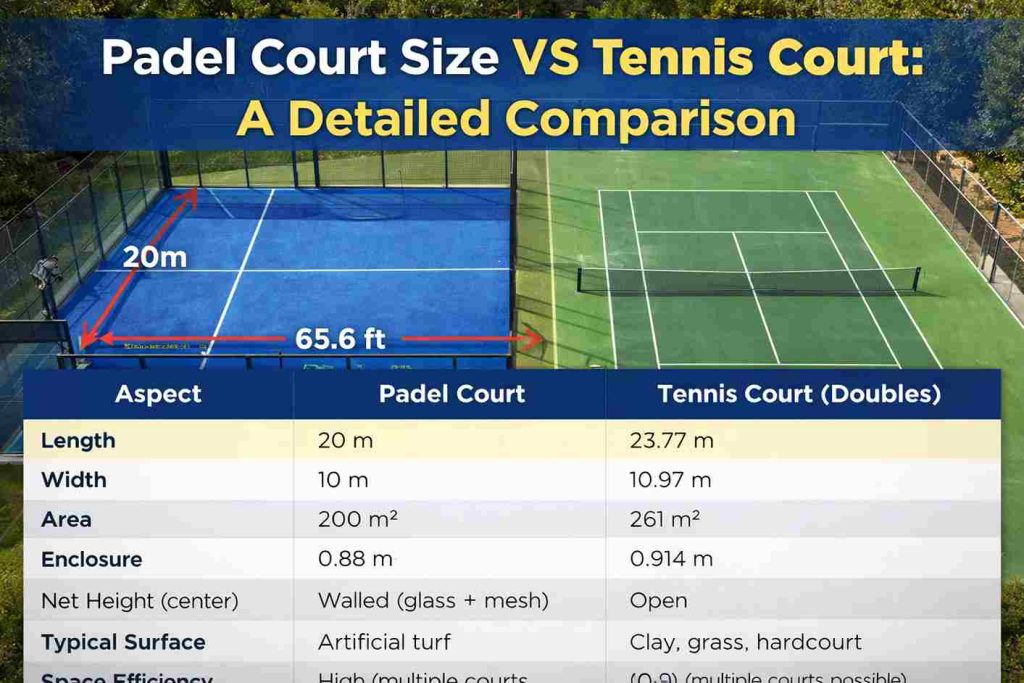 Padel Court Size vs Tennis Court: A Detailed Comparison