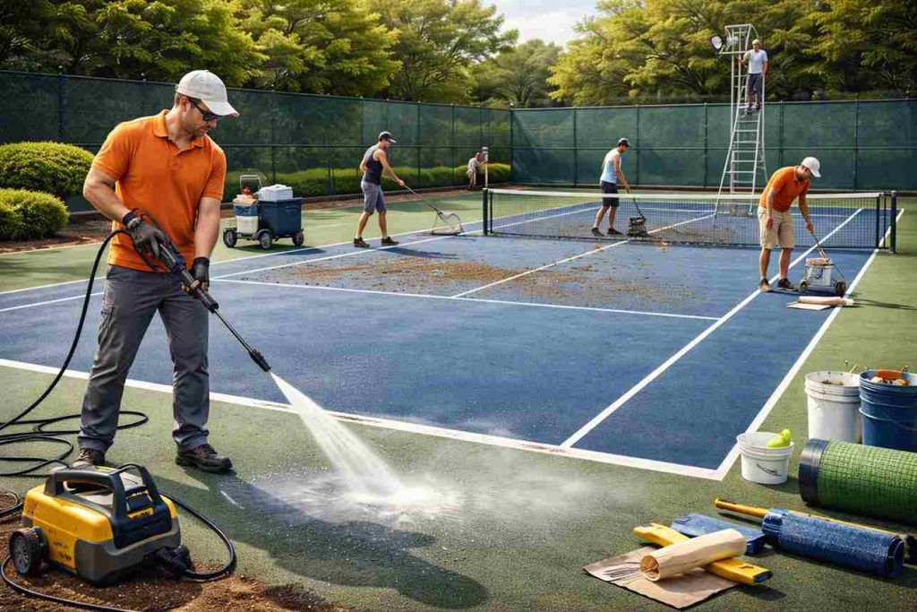 regulation size tennis court dimensions-Court Maintenance