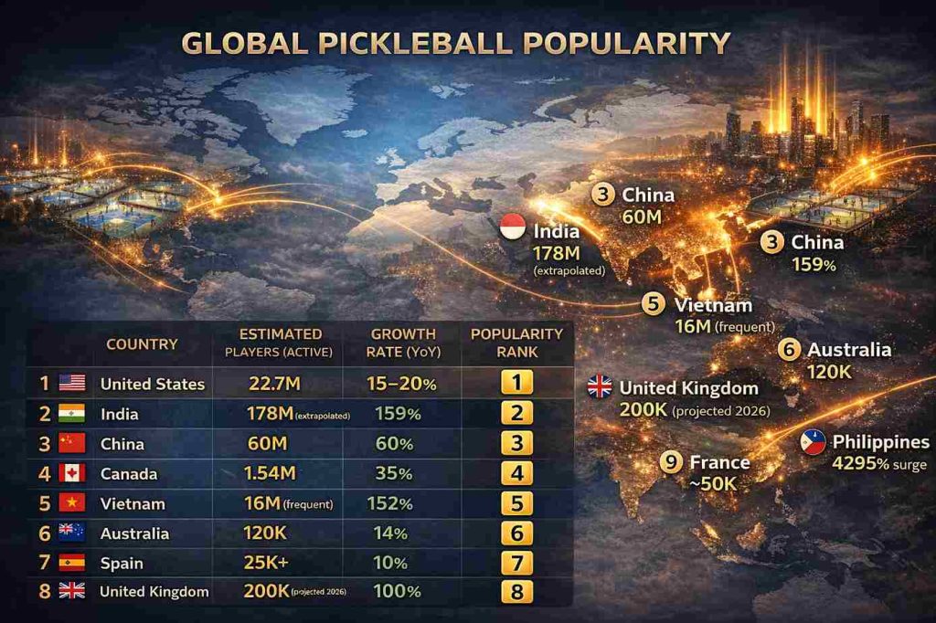 Pickleball Popularity by Country