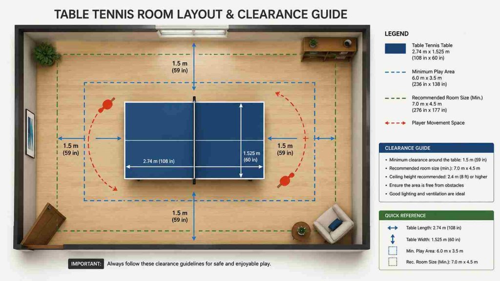 mid size ping pong table dimensions