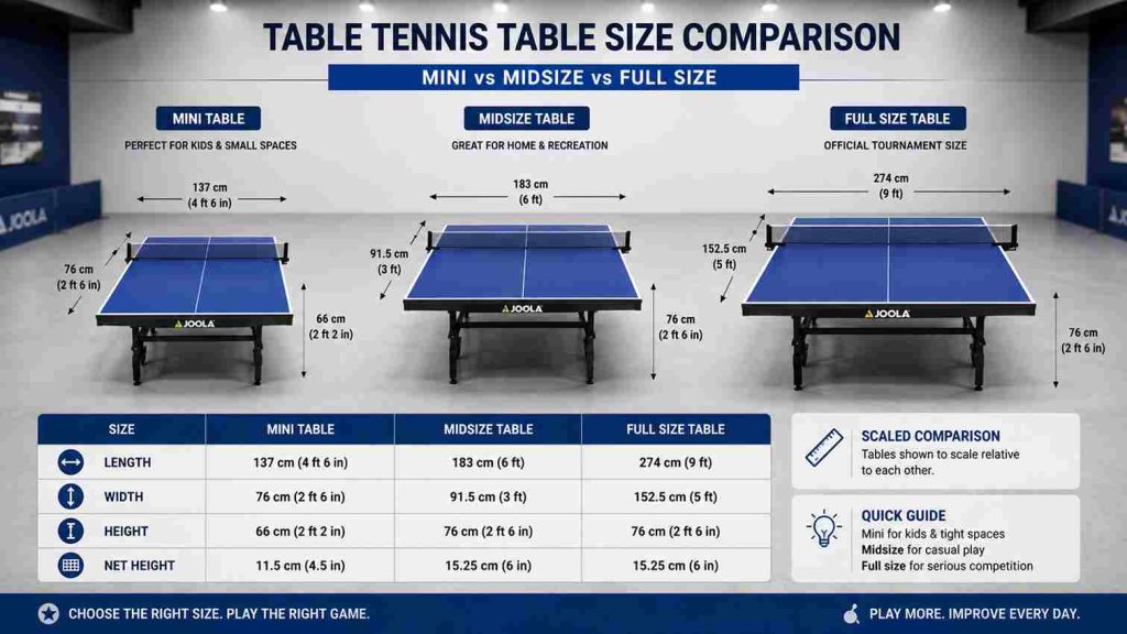 table tennis table size in cm