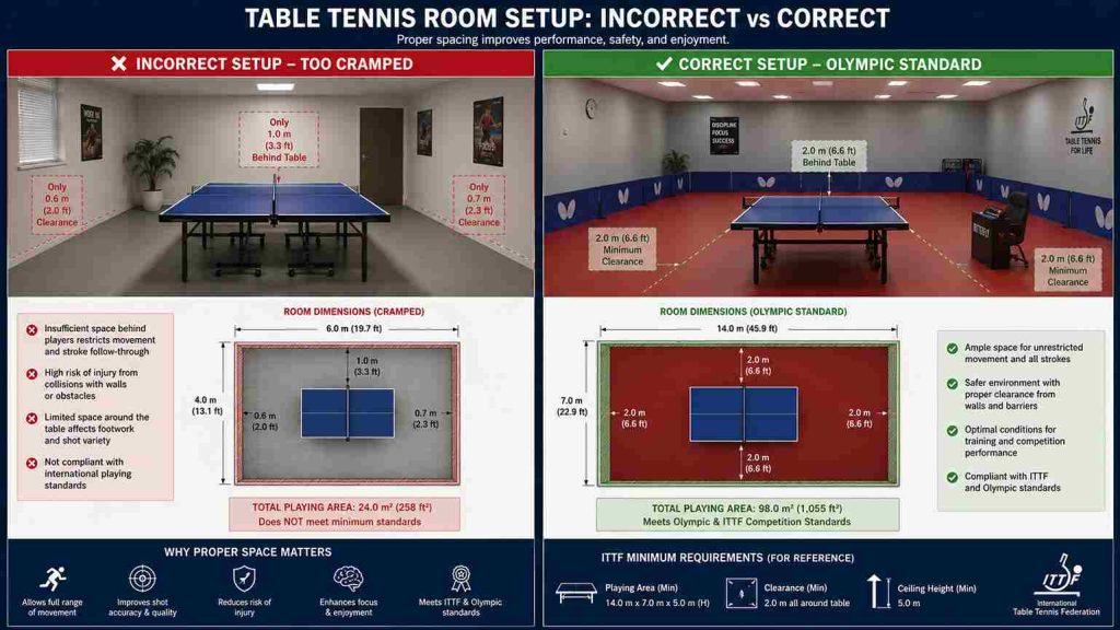 table tennis table size in inches