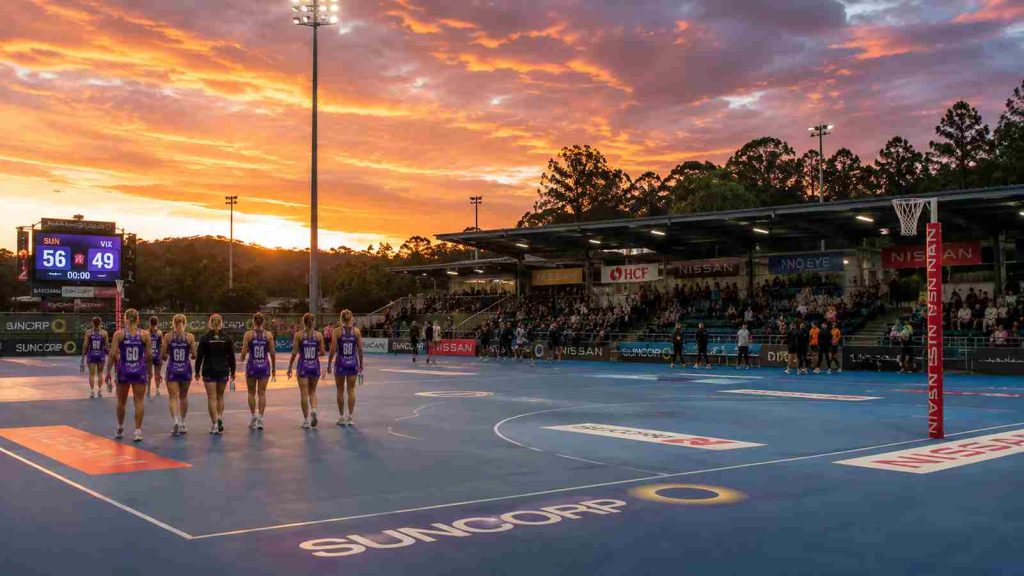 netball court with players